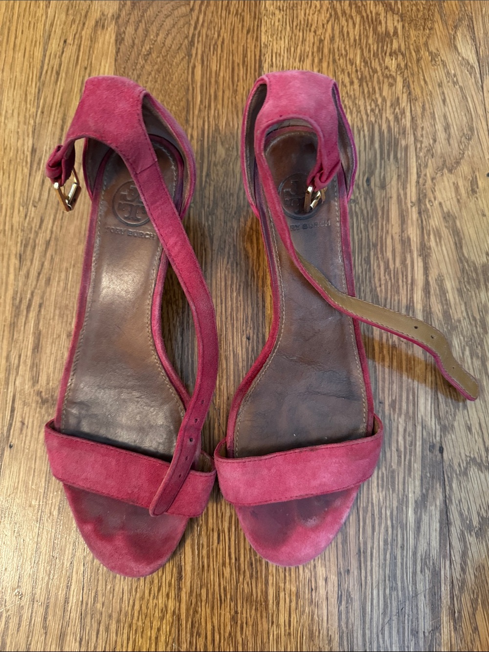 Tory Burch corral Suede Open-Toe Ankle Strap Heels